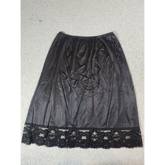 vassarette Other - Vassarette Half Slip skirt Women Large Black Lace Trim Vintage 11-105